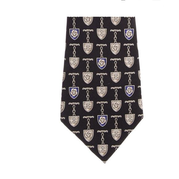 Chanel Mens Silk CC Tie - Picture 1 of 2
